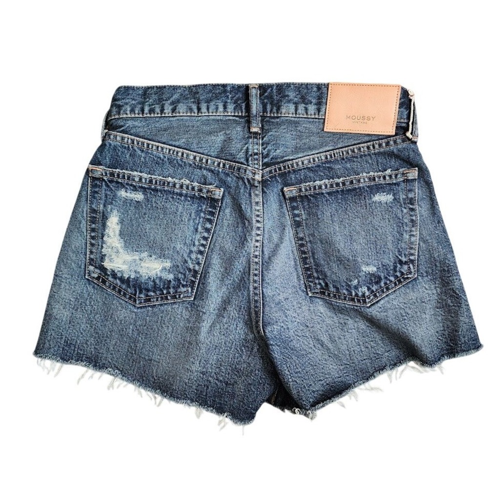 MOUSSY VINTAGE Distressed Denim Cutoff Shorts Japanese Denim 25